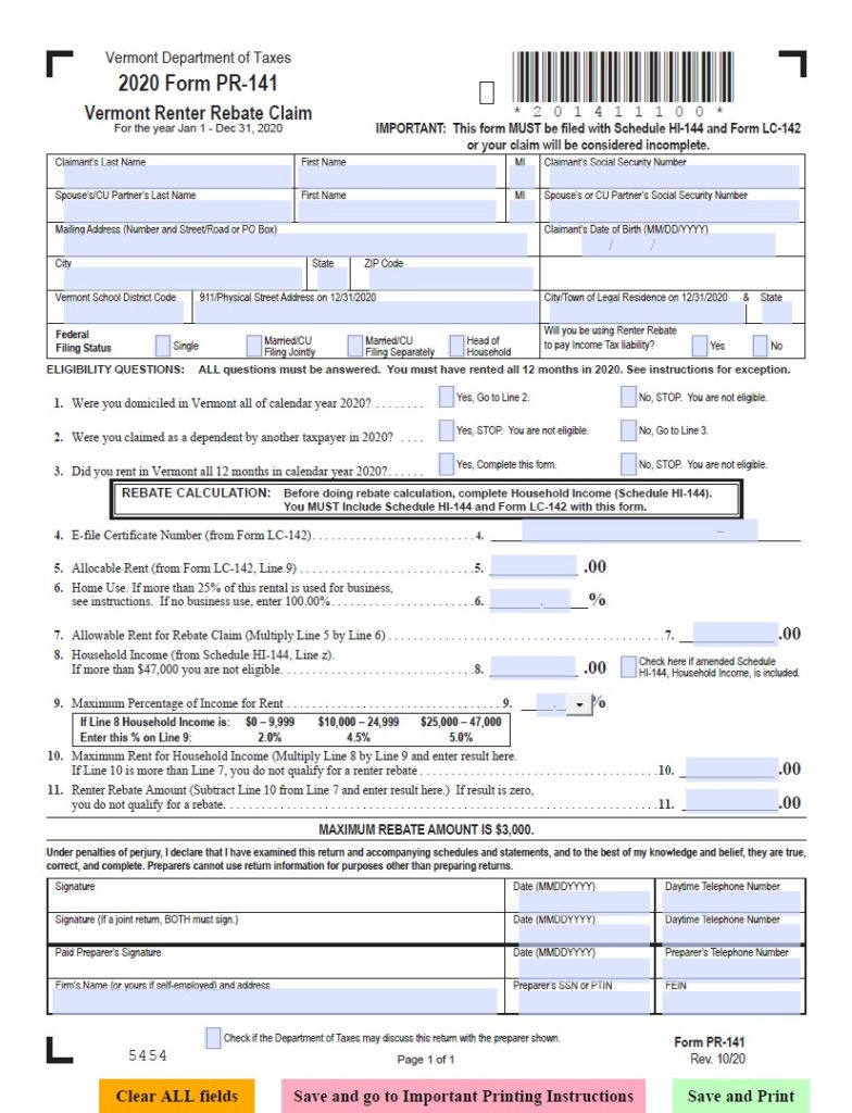 Renters Printable Rebate Form