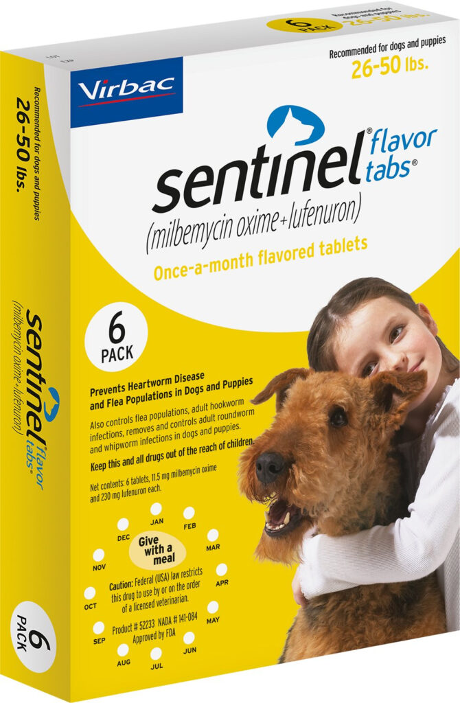 Sentinel Heartworm Prevention 26 50lbs Complete Pet Care Animal 