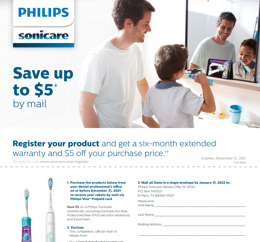 Sonicare Rebate Form 2022 Printable Rebate Form