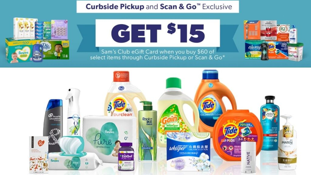  15 Sam s Club Gift Card With 60 P G Purchase Southern Savers