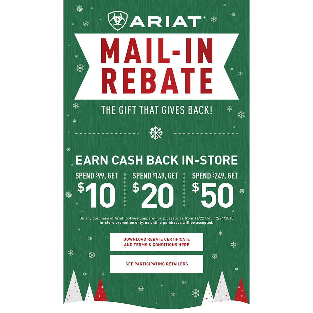 Ariat Holiday Mail In Rebate Western Ranch Supply