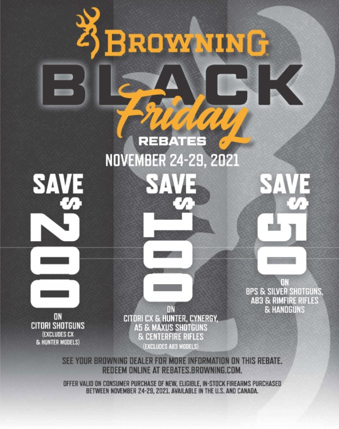 Browning 2021 Black Friday Gun Rebates