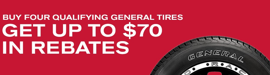 Buy 4 Select General Tires Get A 50 Or 70 In Rebates Greenville SC 