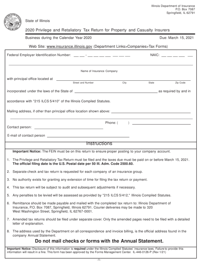 Form IL446 0126 P Download Printable PDF Or Fill Online Privilege And 