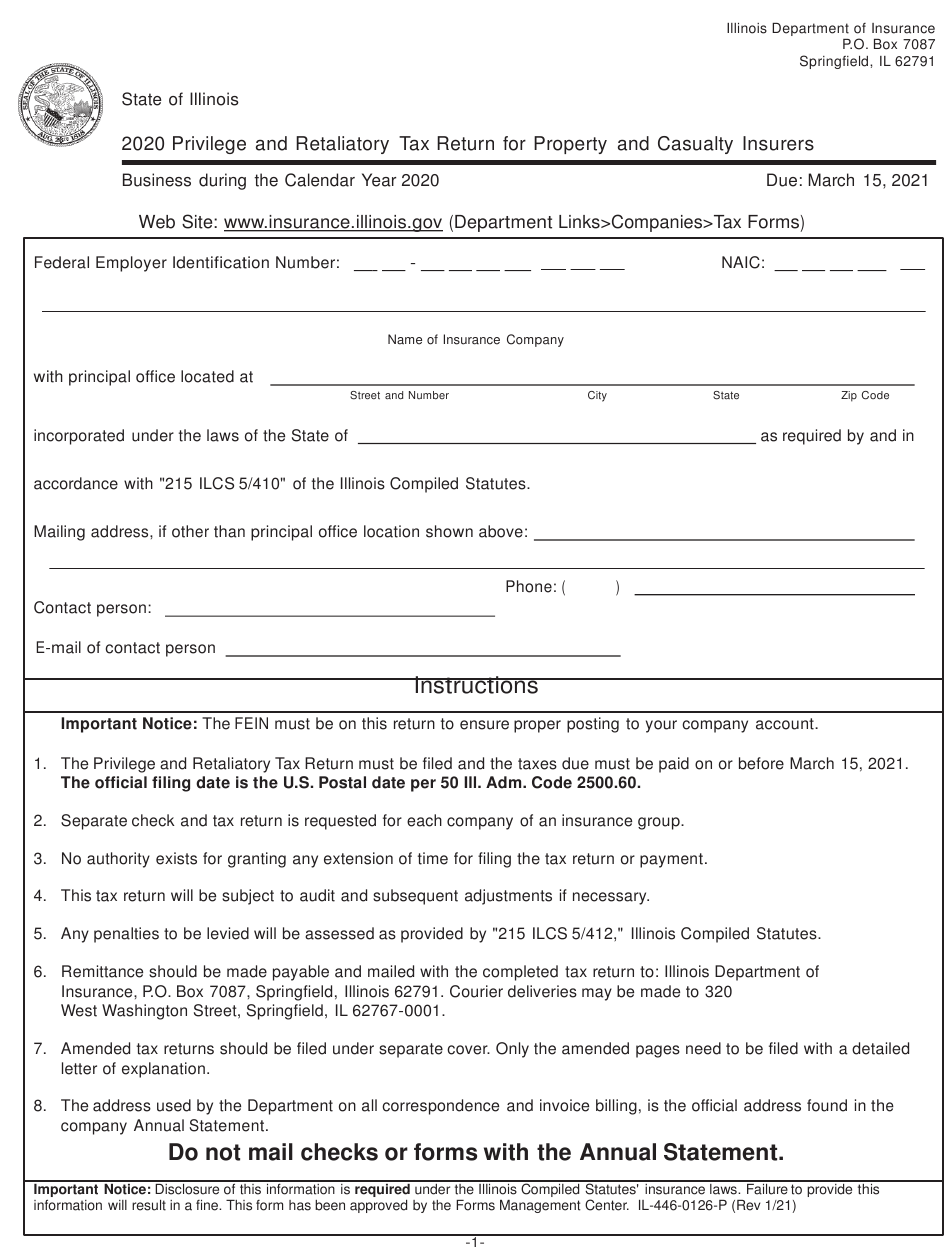 Form IL446 0126 P Download Printable PDF Or Fill Online Privilege And 