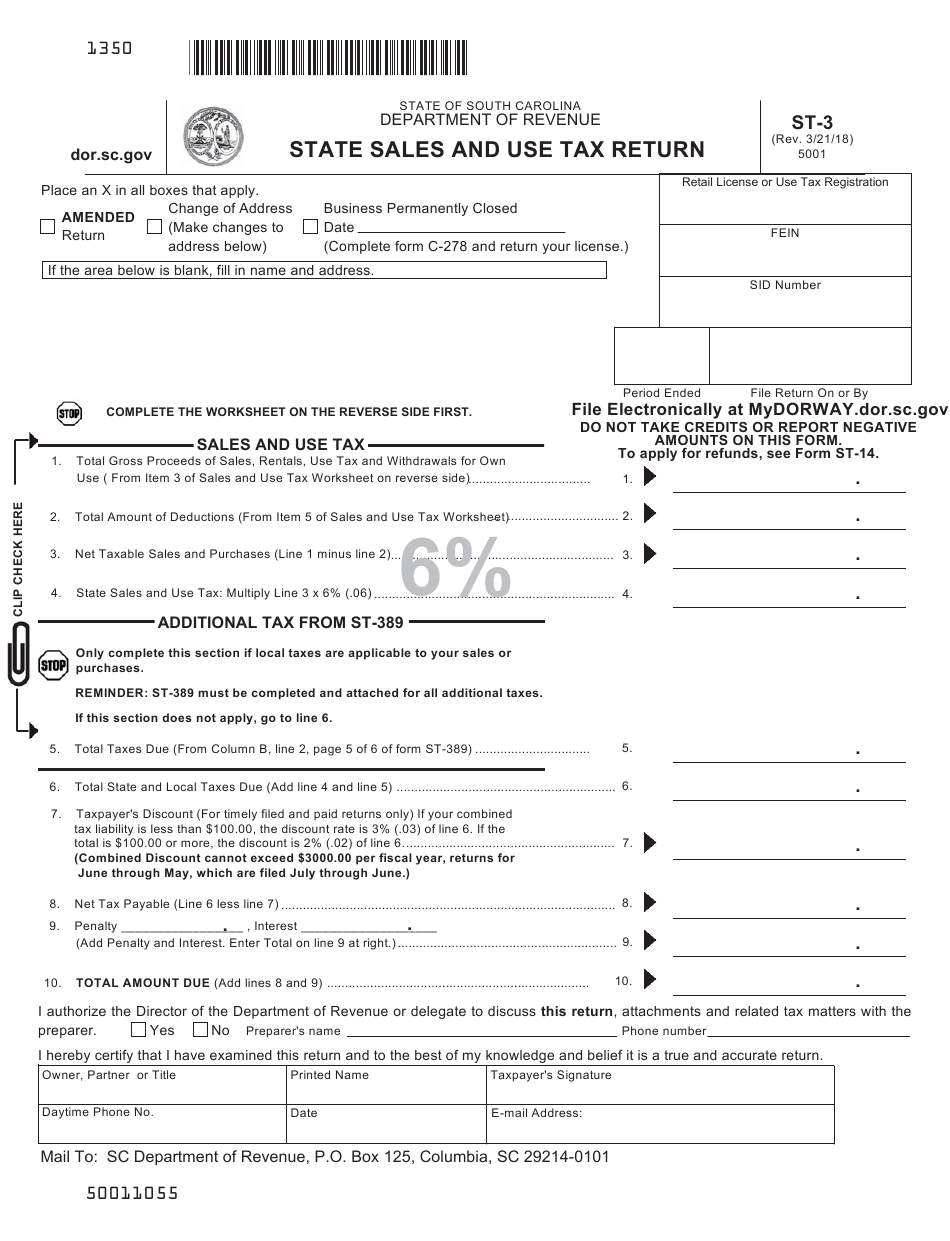 Form ST 3 Download Printable PDF Or Fill Online State Sales And Use Tax 