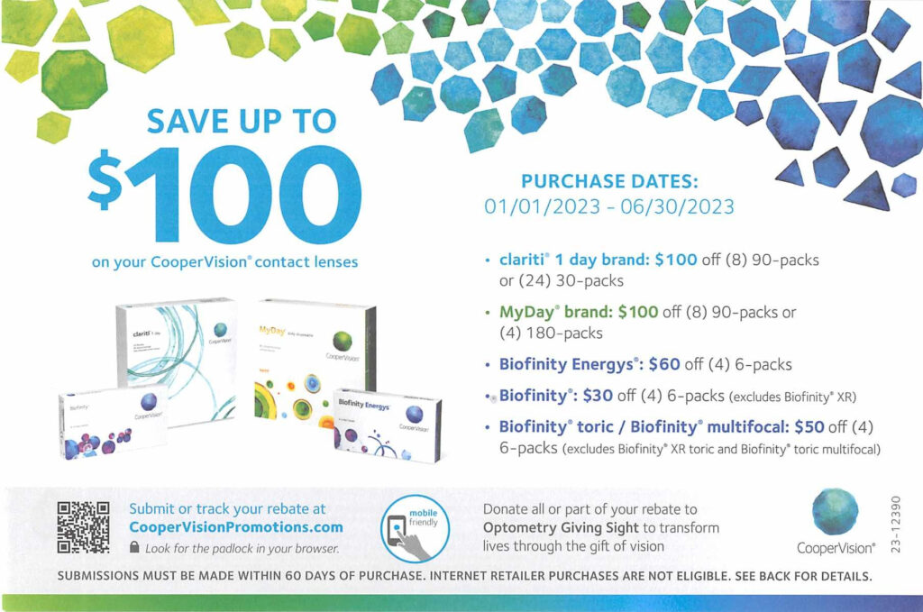 Get Up To A 200 Rebate On CooperVision Contact Lenses Sunshine Optometry