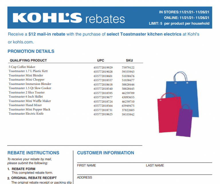 Kohls Printable Rebate Form