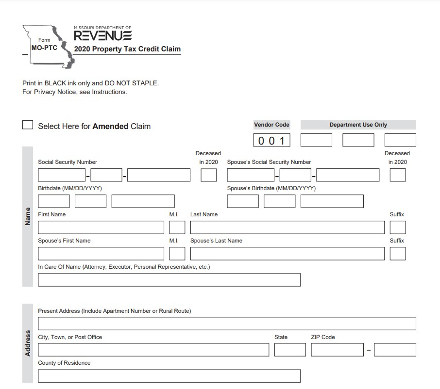 Missouri Renters Rebate 2023 Printable Rebate Form