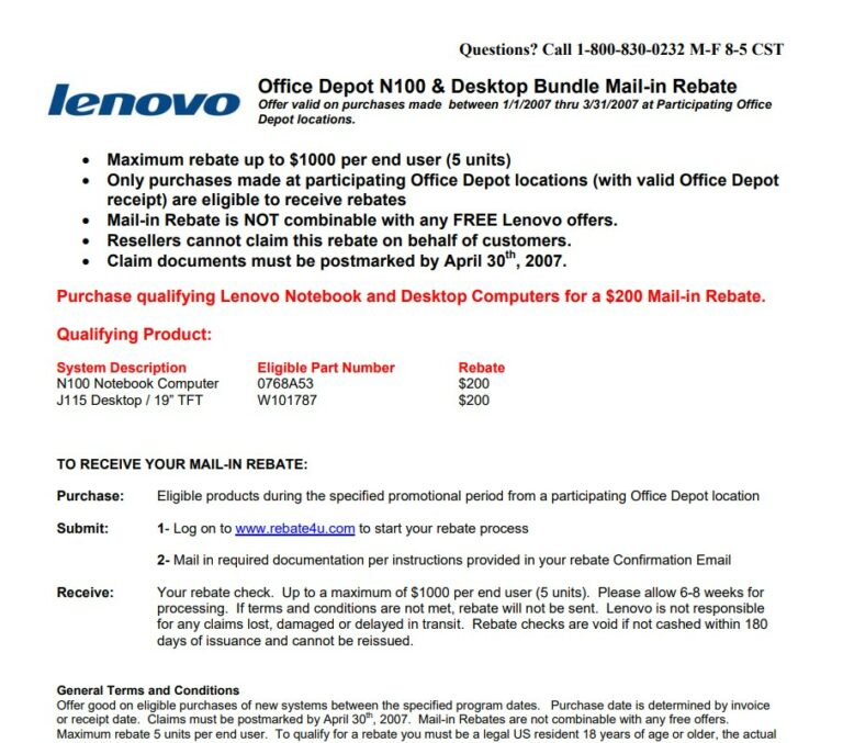 Office Depot Rebate 2024 Printable Rebate Form