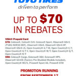 Toyo Fall 2022 Rebates Eccles Auto Service