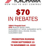 Yokohama Fall 2022 Rebates Eccles Auto Service