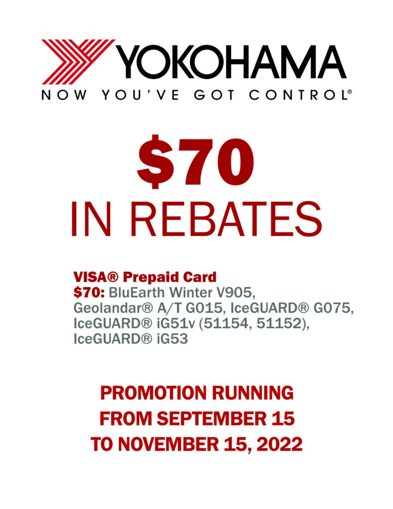 Yokohama Fall 2024 Rebates Eccles Auto Service