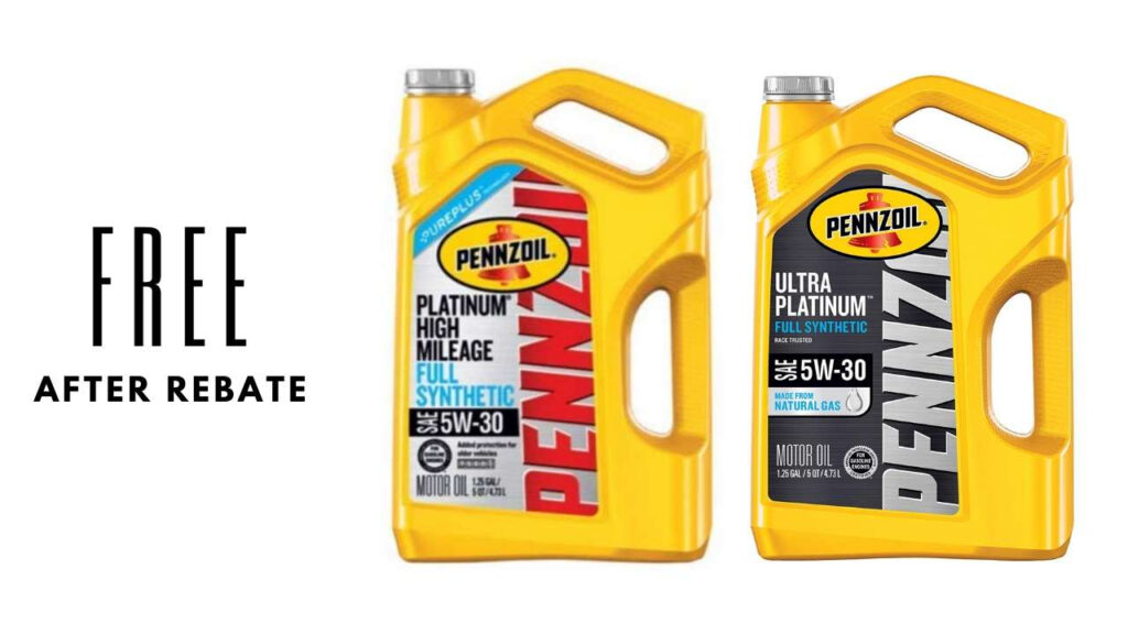 5 Quarts Of Pennzoil Motor Oil Free After Rebate Southern Savers