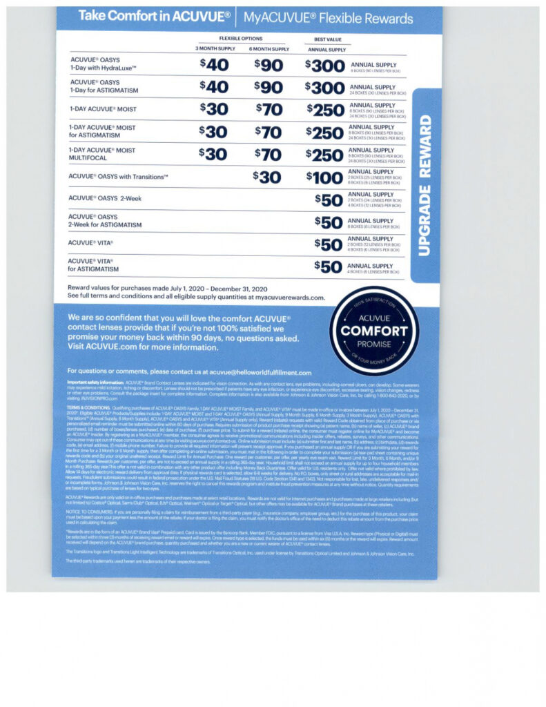 Acuvue Rebates Rewards For Contact Lenses McMillin Eyecare