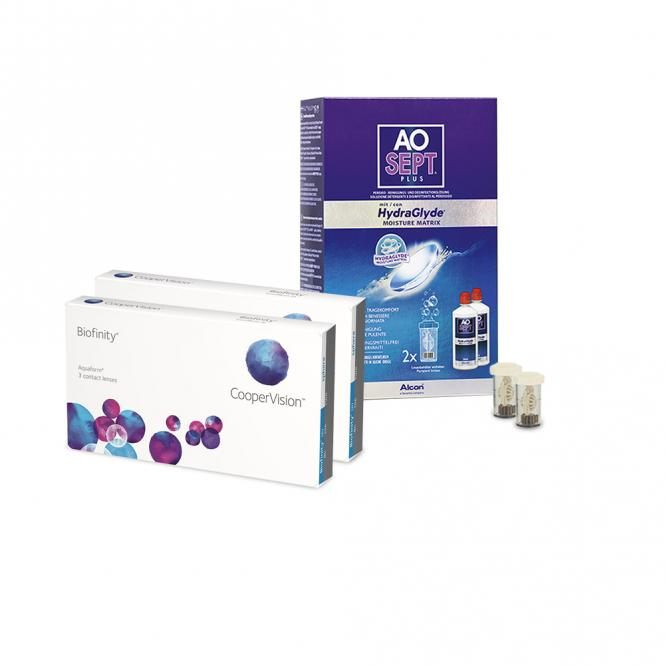 Bundle Rebate Biofinity 3 And AO Sept Plus HydraGlyde Comfilcon A 