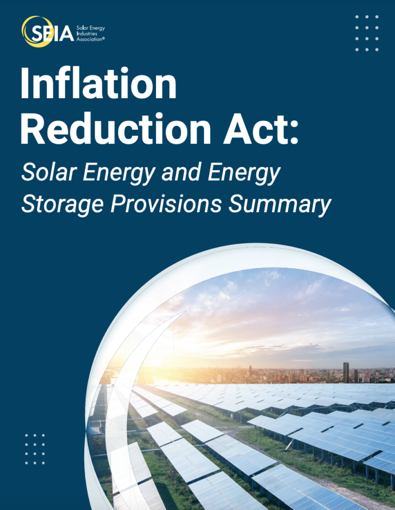 Inflation Reduction Act Solar Energy And Energy Storage Provisions 