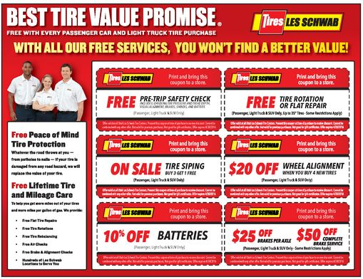 Les Schwab Tire Coupons And Rebates July 2018