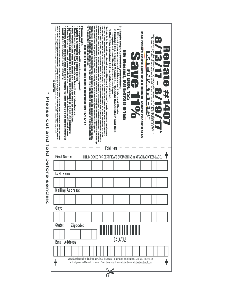 Menards Rebate Form Printable Fill Online Printable Fillable Blank 