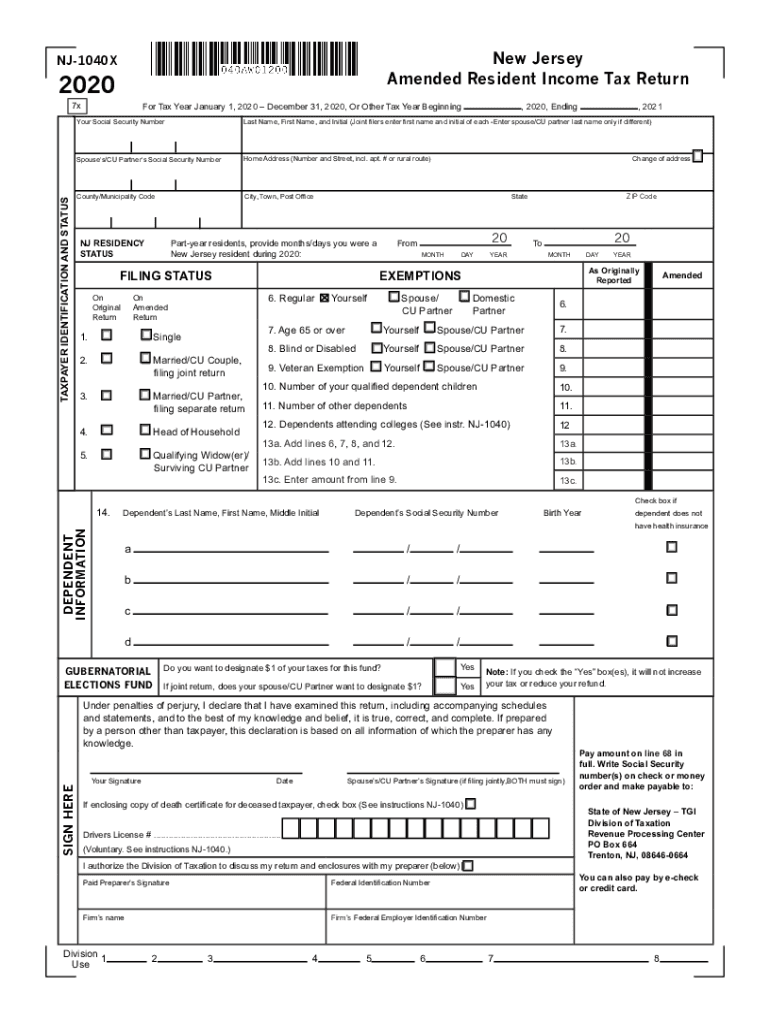 Nj Tax Return Form Fill Out And Sign Printable PDF Template SignNow