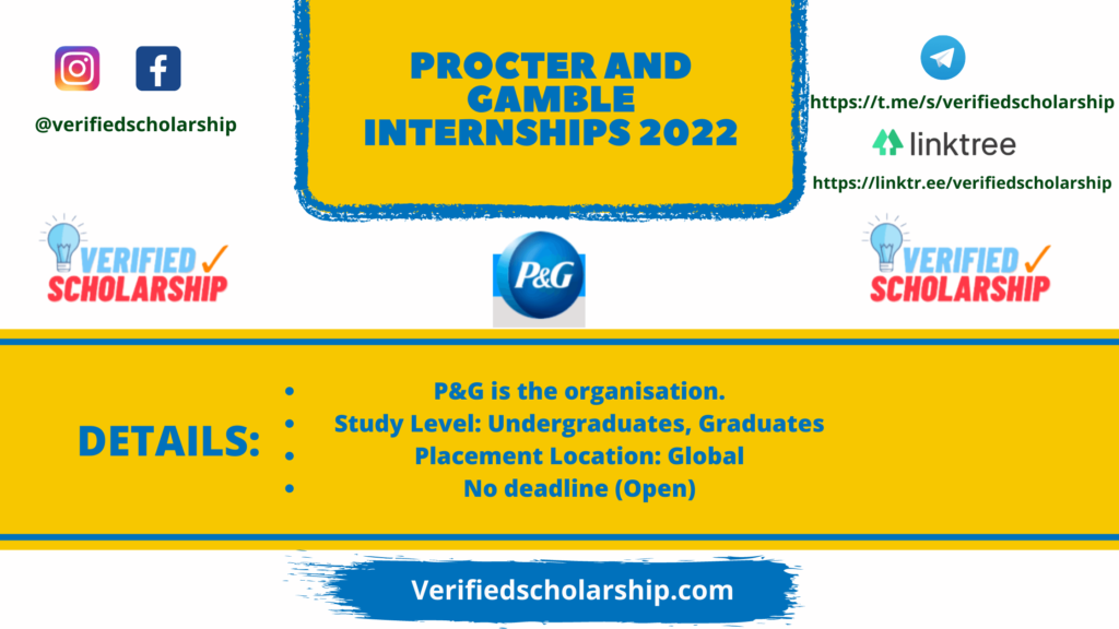 Procter And Gamble Internships 2024 Verified Scholarship