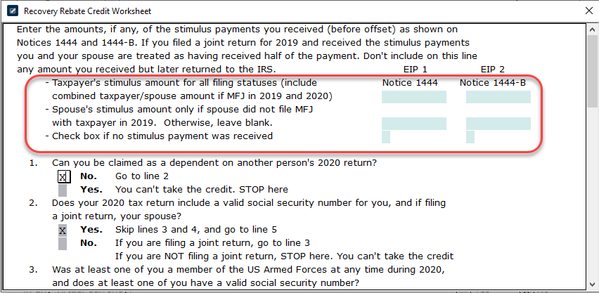 Recovery Rebate Worksheet 2024 Form Recovery Rebate