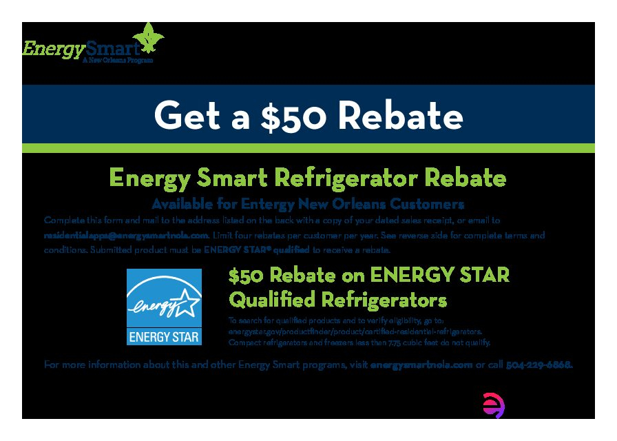 Refrigerator Rebate Form 2024 Energy Smart NOLA