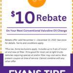 Valvoline Conventional Oil Change Rebate Evans Tire Service Centers