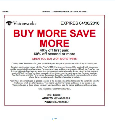 Visionworks Coupons Promo Codes Deals Mar 2020